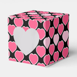 Handdrawn Romantic Pink Heart Valentine Gift Favor Box