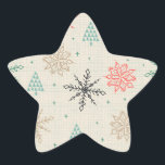Handdrawn Snowflakes Christmas Trees Multicolor Star Sticker<br><div class="desc">Seal your Christmas gifts with a sticker.</div>
