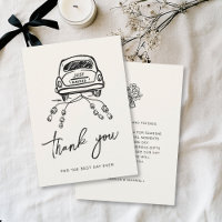 Handdrawn Trendy Wedding Car Script Whimsical