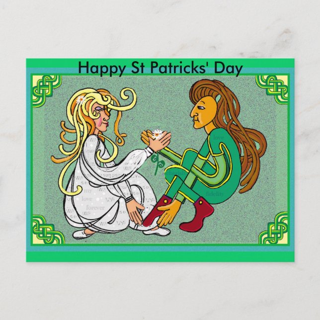 Handfast marriage, Happy St Patricks' Day Postcard (Front)