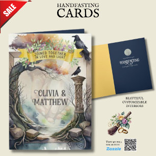HANDFASTING CARD PERSONALIZED HANDS RAVENS 🌿