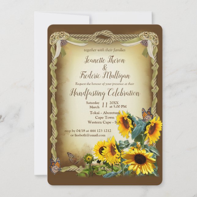 Handfasting Ceremony - Tying the Knot Invitation (Front)