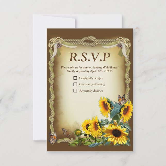 Handfasting Ceremony - Tying the Knot RSVP Card (Front)