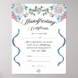 Handfasting Certificate Poster - Elegant design