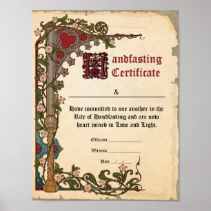 Handfasting Certificate Poster - Medieval 
