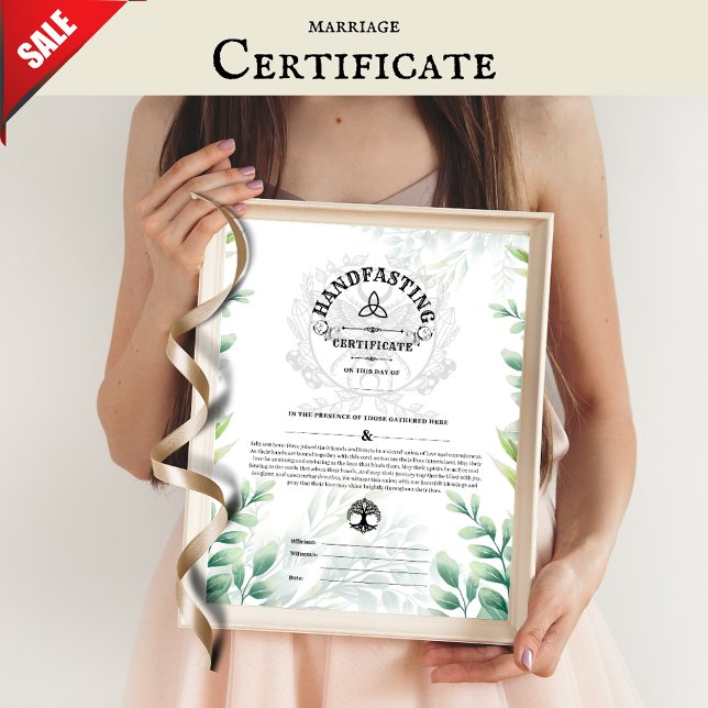 HANDFASTING CERTIFICATE WICCA PAGAN NATURE 16X20  POSTER (Creator Uploaded)
