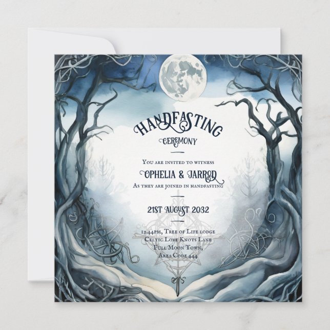 HANDFASTING INVITATIONS DRUID CELTIC WICCA MOON (Front)