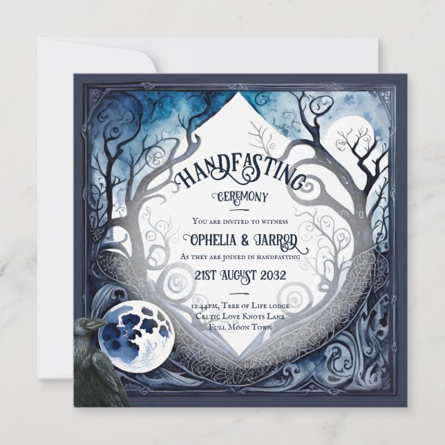 HANDFASTING INVITATIONS DRUID CELTIC WICCA MOON (Front)