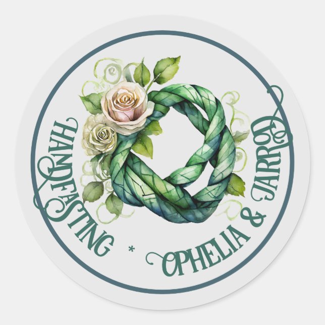 HANDFASTING STICKERS FOR FAVORS ENVELOPES CORD (Front)