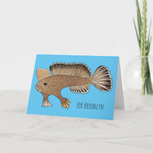 Handfish cartoon illustration  card