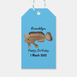 Handfish cartoon illustration gift tags
