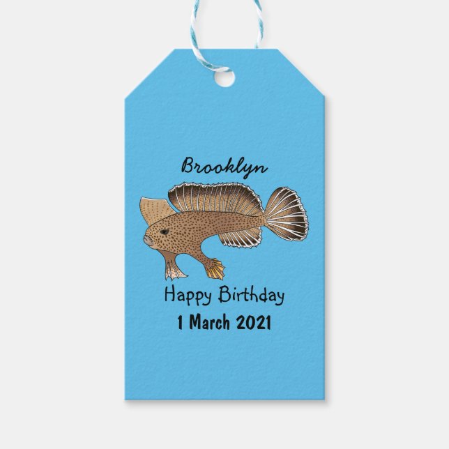 Handfish cartoon illustration gift tags (Front)
