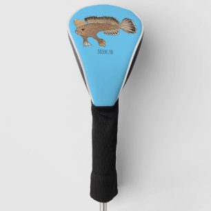 Handfish cartoon illustration  golf head cover