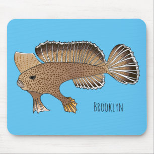Handfish cartoon illustration  mouse pad