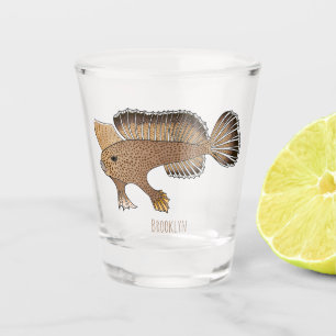 Handfish cartoon illustration  shot glass
