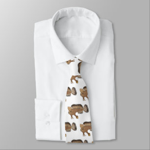 Handfish cartoon illustration tie
