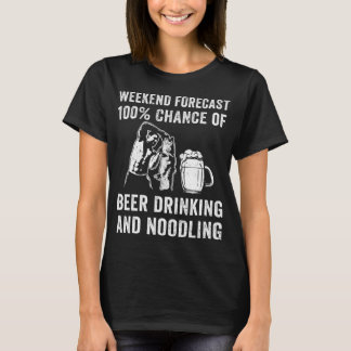 Handfishing Catfish Noodling Beer Hand Fishing Red T-Shirt