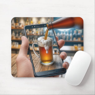 Handheld Beer In Smartphone Mouse Pad