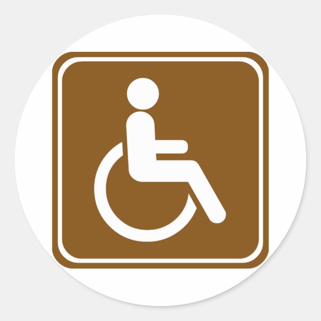 Handicap Accessible Recreational Facilities Sign Classic Round Sticker (Front)