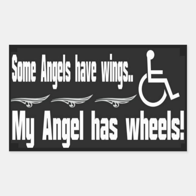 Handicap Angel Rectangle Sticker (Front)