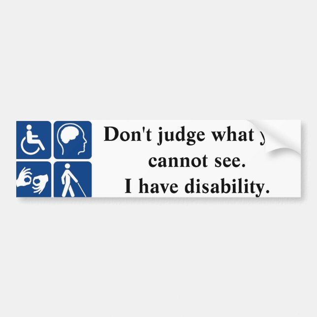 Handicap Bumper Sticker (Front)