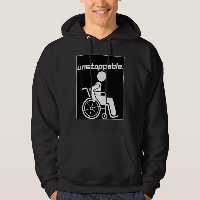 Handicap Disabled Person Graphic Motivation Unstop Hoodie (Front)