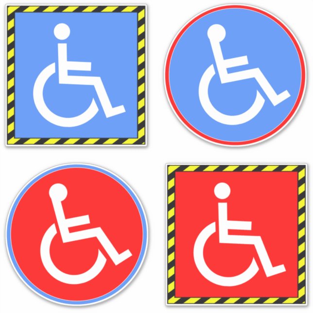 Handicap Disabled Wheelchair Signs (4 Pack) (Front)