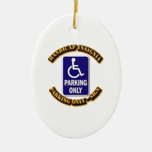 Handicap Insignia,Handicap sign,handicapped tag,ha Ceramic Ornament