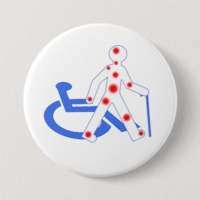 Handicap invisible / Visible 3 Inch Round Button (Front)