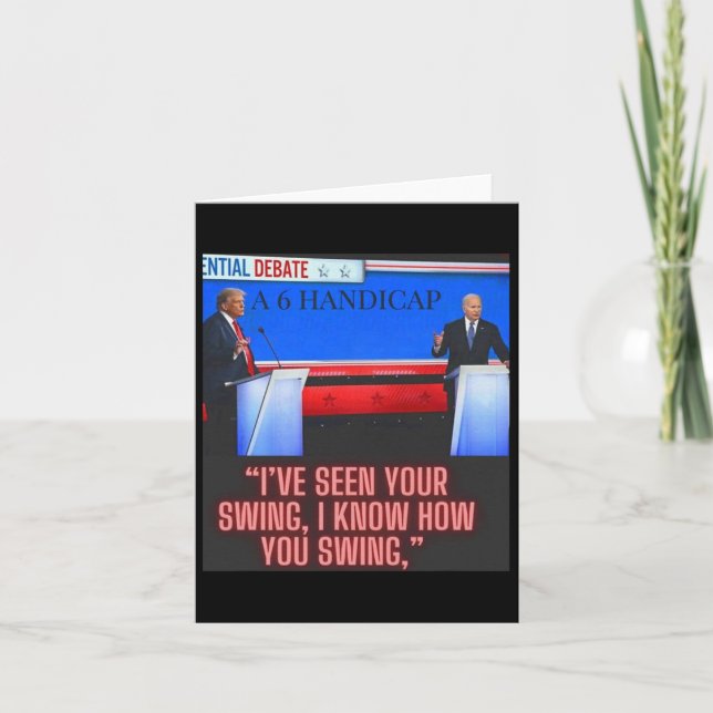 Handicap Joe Biden And Donald Trump Debate  Card (Front)