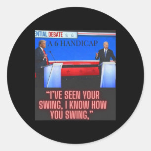 Handicap Joe Biden And Donald Trump Debate  Classic Round Sticker