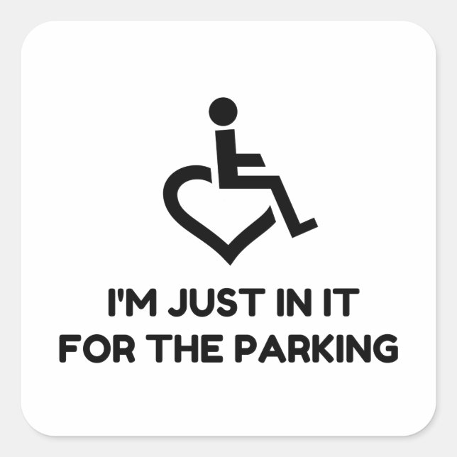 Handicap Parking Square Sticker (Front)