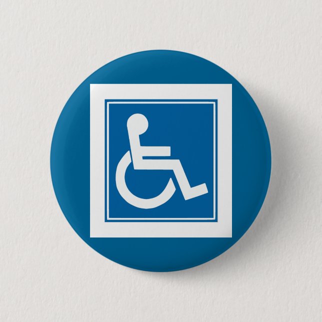 Handicap Sign 2 Inch Round Button (Front)