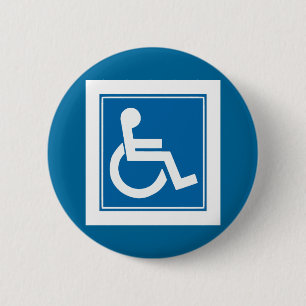Handicap Sign 2 Inch Round Button