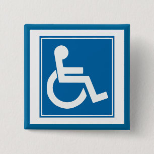 Handicap Sign 2 Inch Square Button