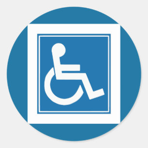 Handicap Sign Classic Round Sticker