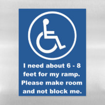 Handicap Van Door Warning Magnetic Dry Erase Sheet