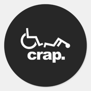 Handicap Wheelchair Wheelchair Fall Classic Round Sticker