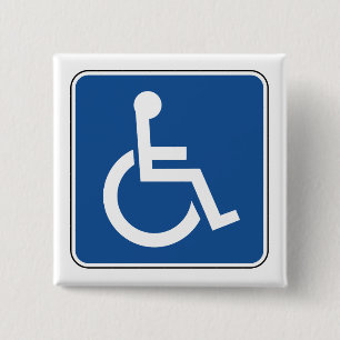 Handicapped 2 Inch Square Button