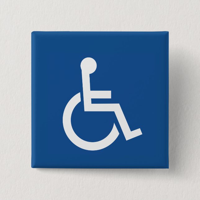 Handicapped 2 Inch Square Button (Front)