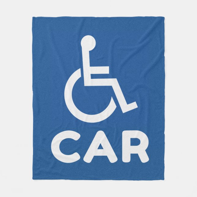 Handicapped Car Fleece Blanket (Front)