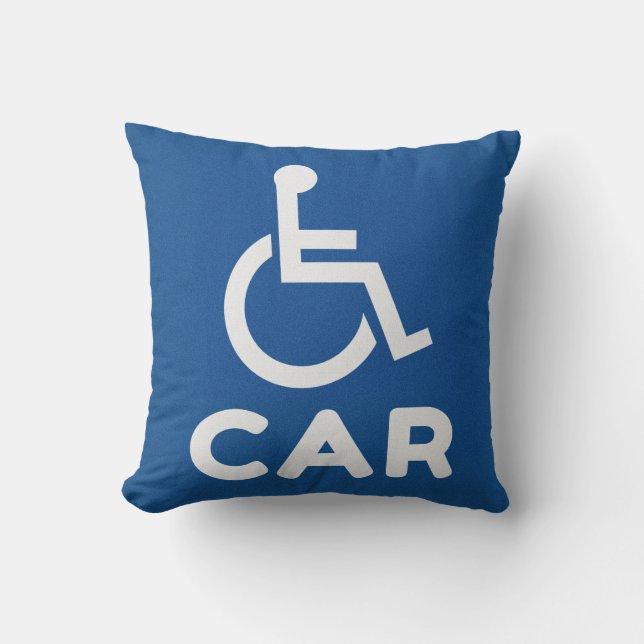 Handicapped Car Throw Pillow (Front)