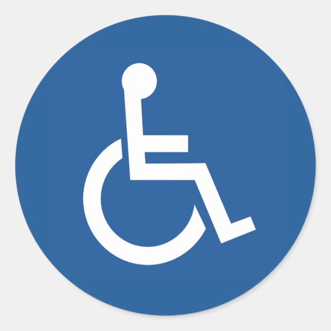 Handicapped Classic Round Sticker (Front)