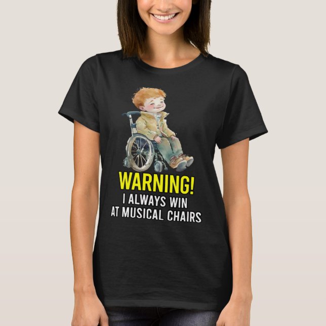 Handicapped Crippled Amputee Disabled Wheelchair H T-Shirt (Front)