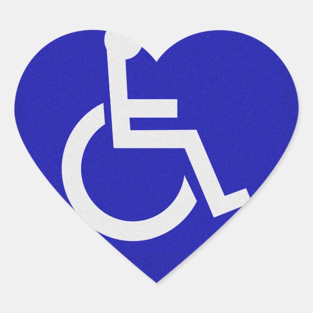 Handicapped Disabled Heart Sticker (Front)