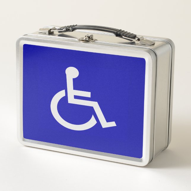 Handicapped Disabled Metal Lunch Box (Front)