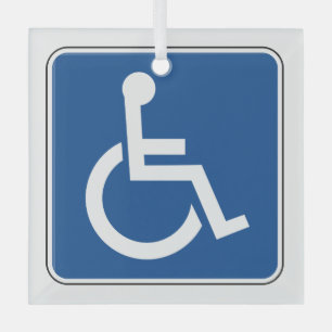 Handicapped Glass Ornament