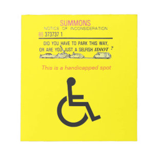 Handicapped parking Post-It Notes
