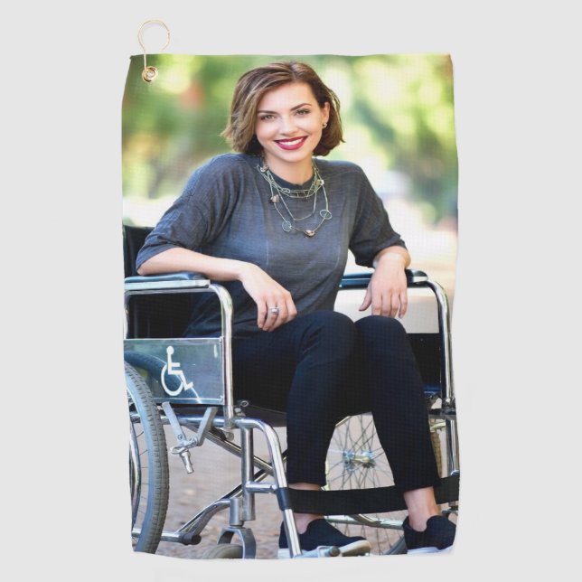 Handicapped Photo Customize Personalize Golf Towel (Front)