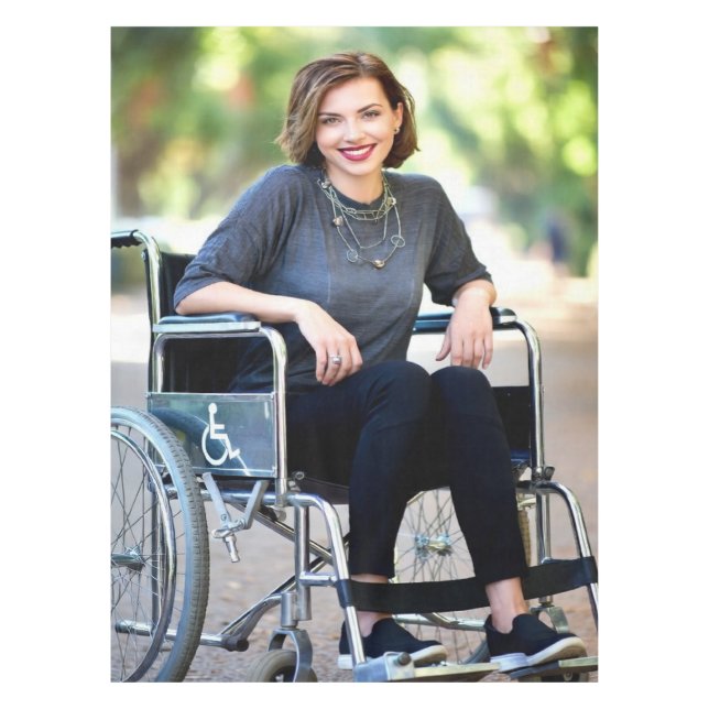 Handicapped Photo Customize Personalize Tablecloth (Front)